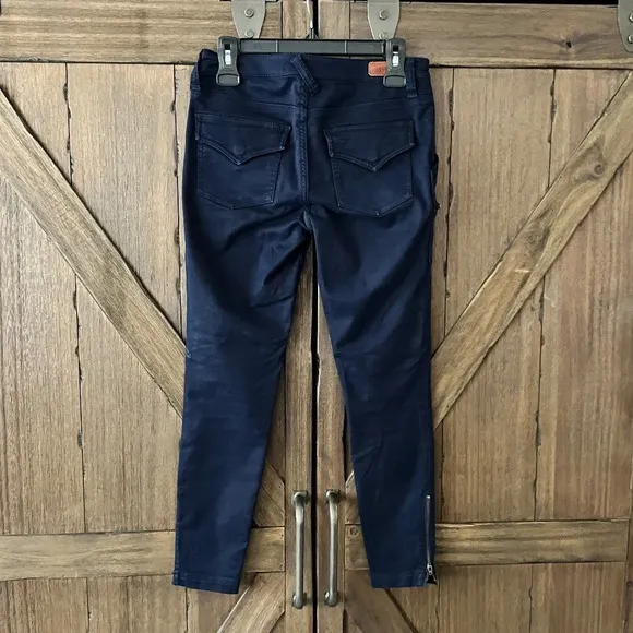 Joie Mid Rise Park Navy Blue Utility Ankle Ziipper Skinny Pants Size 27 EUC