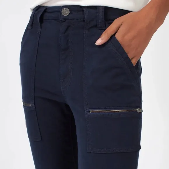 Joie Mid Rise Park Navy Blue Utility Ankle Ziipper Skinny Pants Size 27 EUC