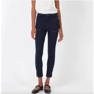 Joie Mid Rise Park Navy Blue Utility Ankle Ziipper Skinny Pants Size 27 EUC