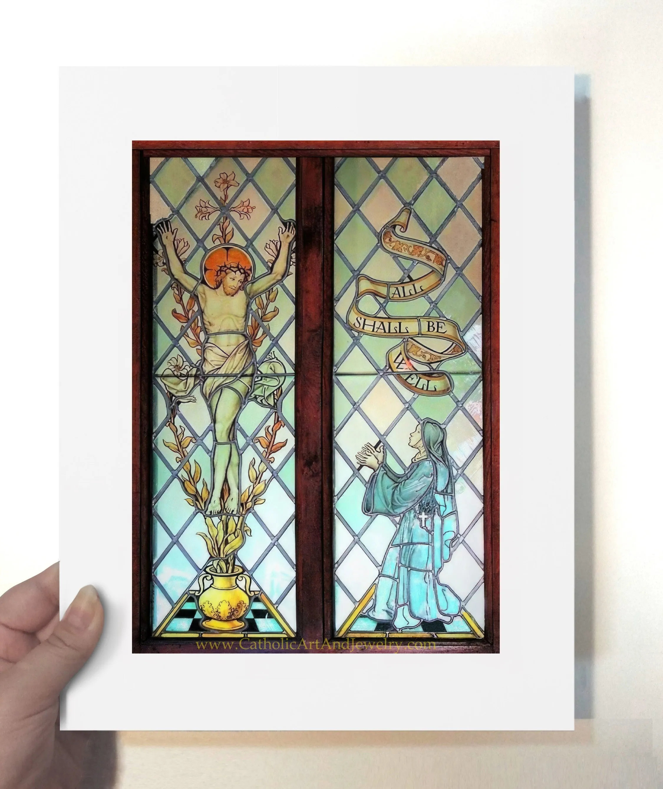 Julian of Norwich – based on Stained Glass – Catholic Art Print – Catholic Gift – Archival Quality