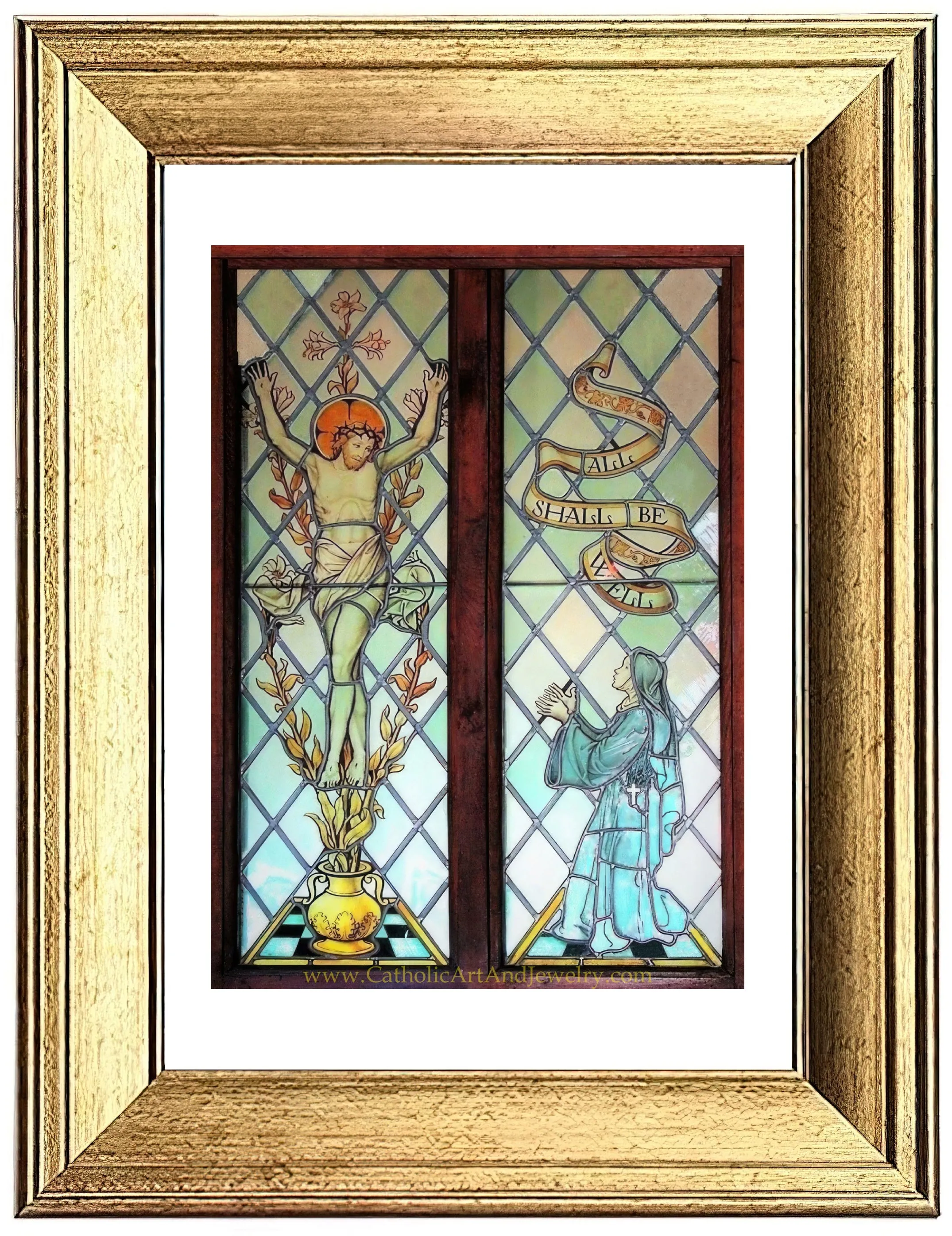 Julian of Norwich – based on Stained Glass – Catholic Art Print – Catholic Gift – Archival Quality