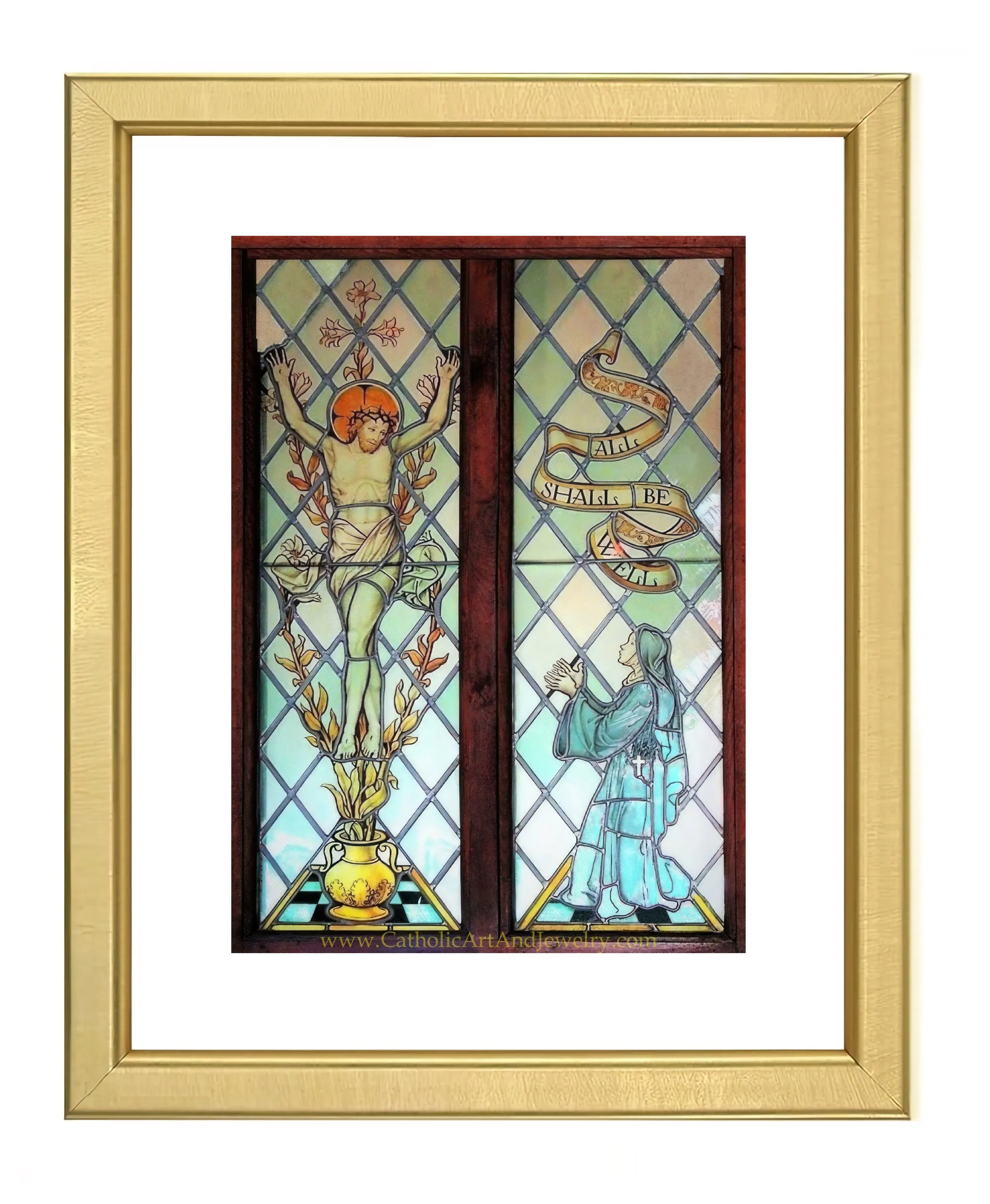 Julian of Norwich – based on Stained Glass – Catholic Art Print – Catholic Gift – Archival Quality