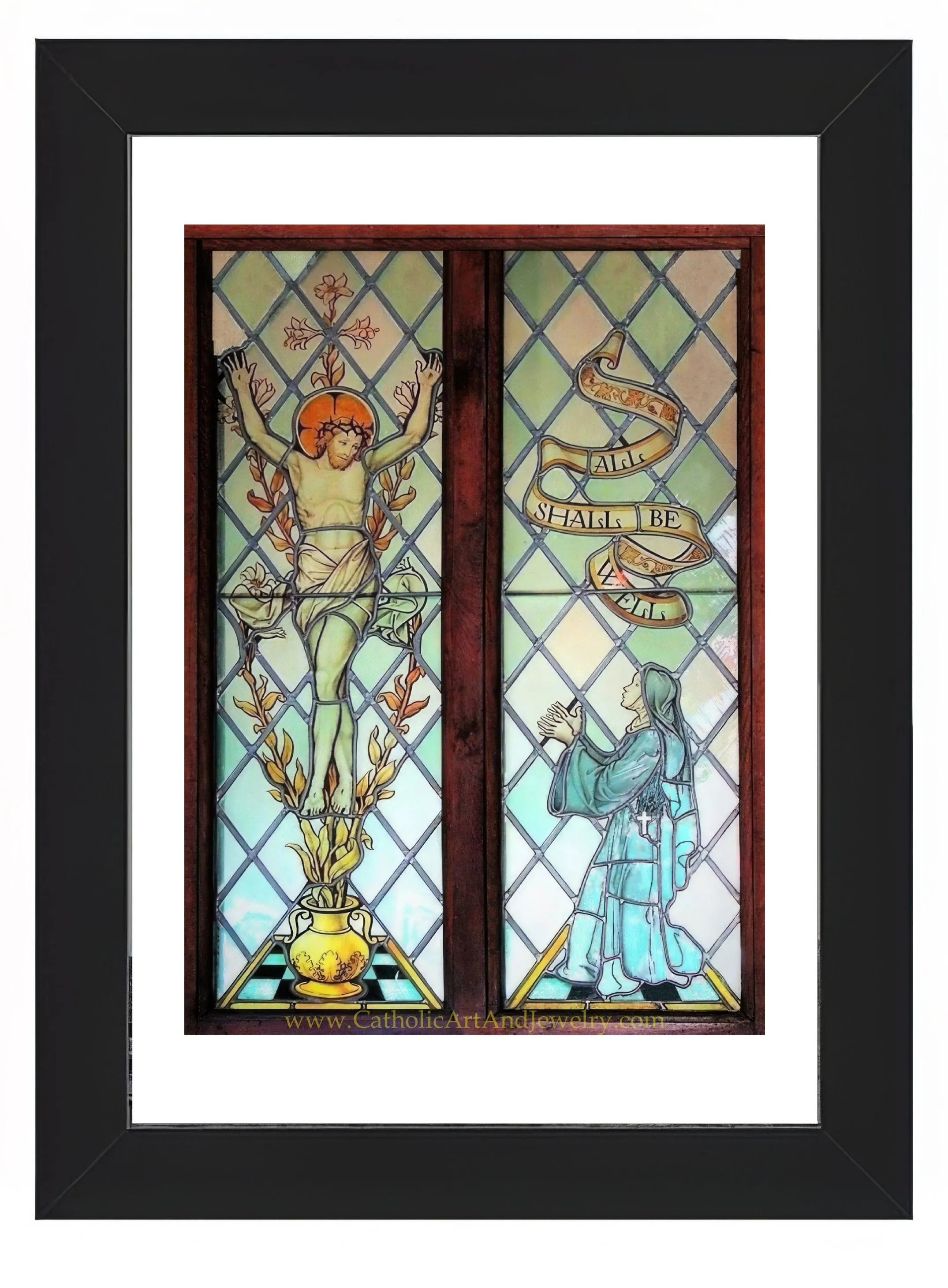 Julian of Norwich – based on Stained Glass – Catholic Art Print – Catholic Gift – Archival Quality
