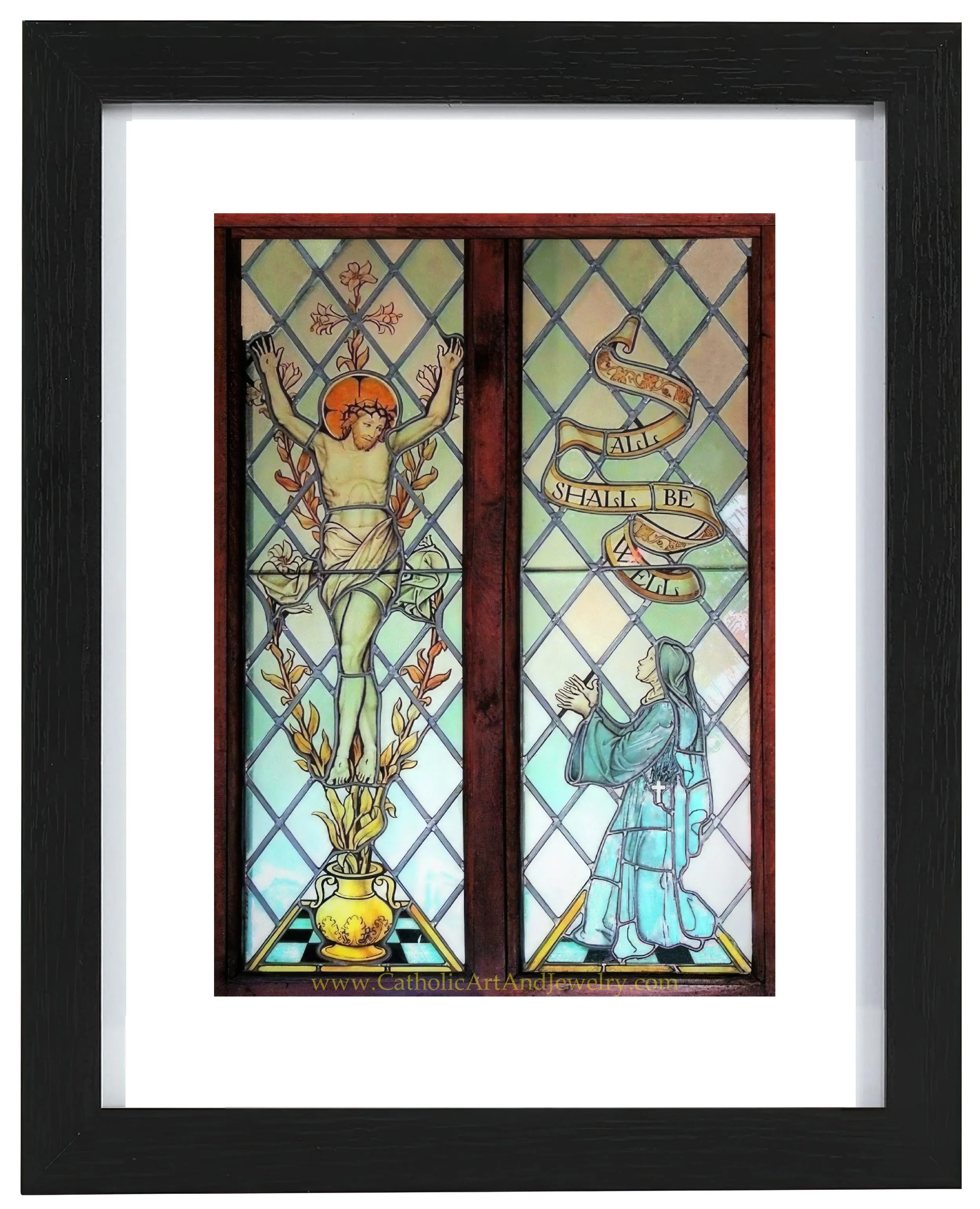 Julian of Norwich – based on Stained Glass – Catholic Art Print – Catholic Gift – Archival Quality