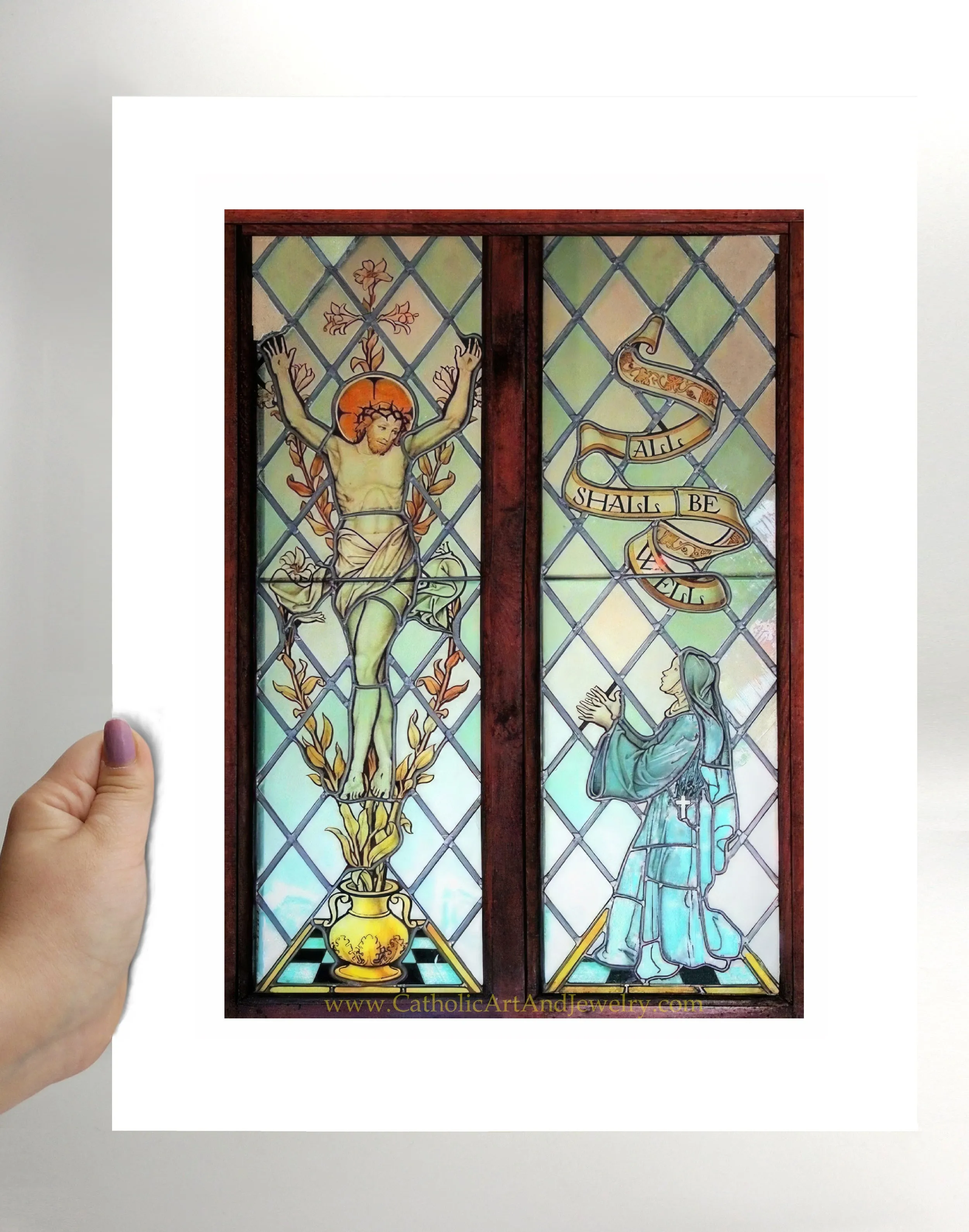 Julian of Norwich – based on Stained Glass – Catholic Art Print – Catholic Gift – Archival Quality
