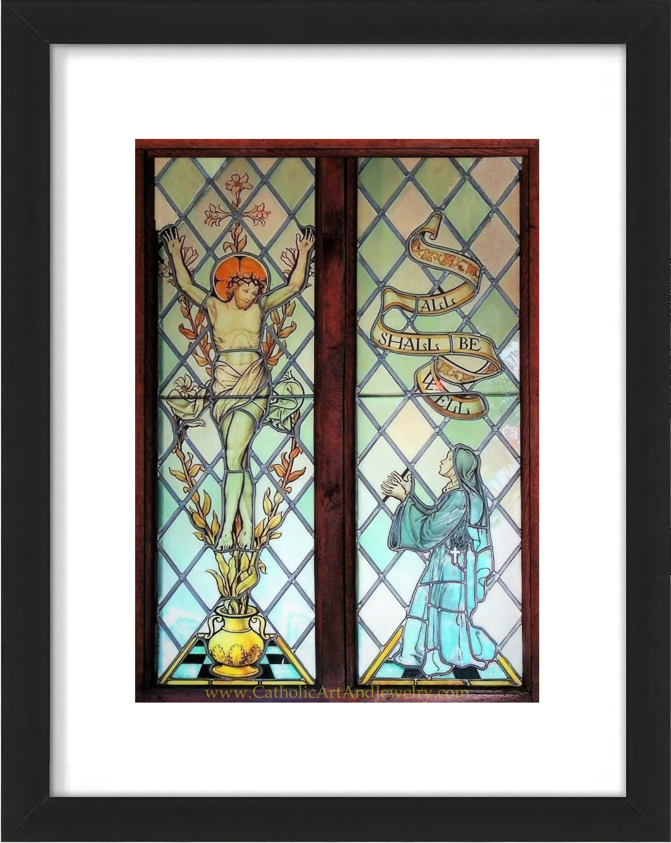 Julian of Norwich – based on Stained Glass – Catholic Art Print – Catholic Gift – Archival Quality
