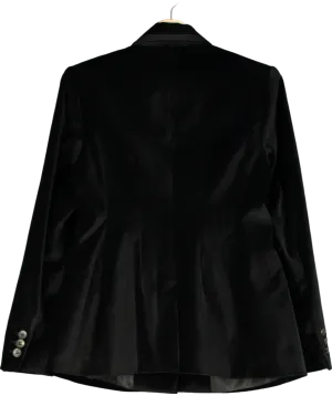Karen Millen Black Velvet Grosgrain Blazer UK 10