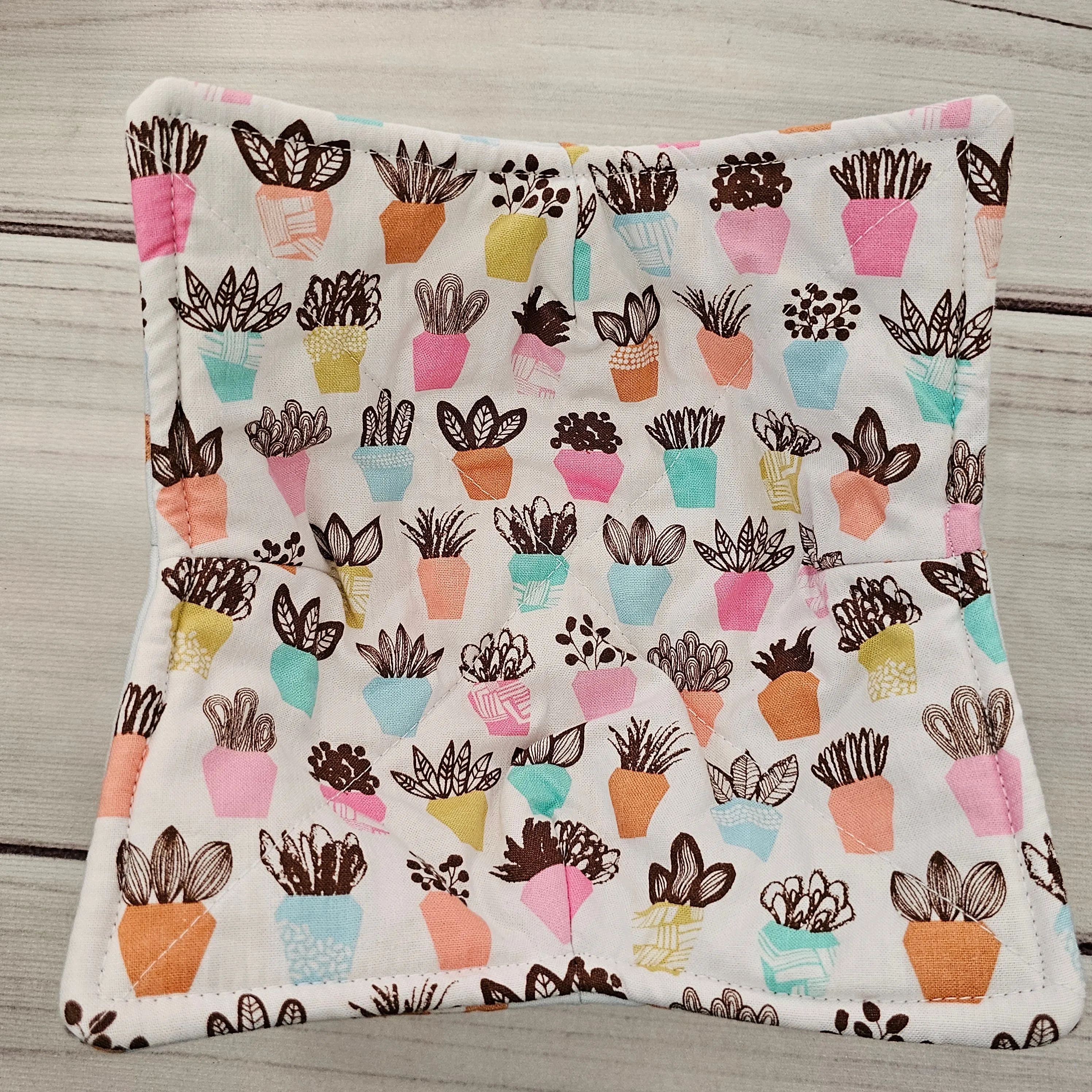 Kittens & Cactus - Reversible 100% Cotton Bowl Cozy