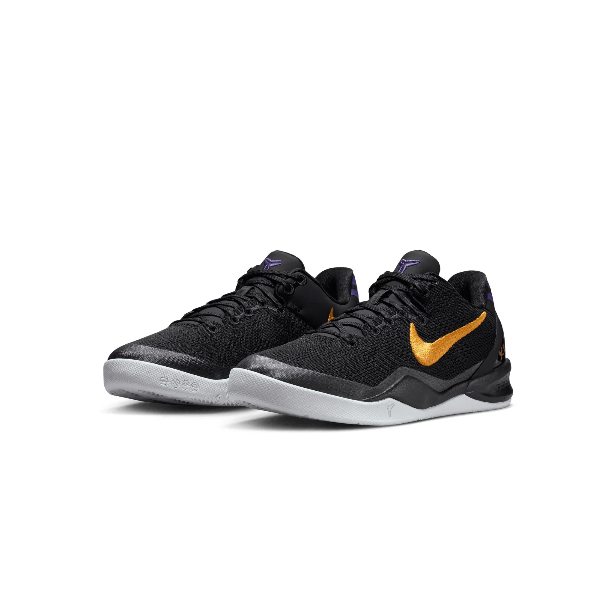 Kobe VIII (GS) Black/White/Court Purple/University Gold FN0266-002