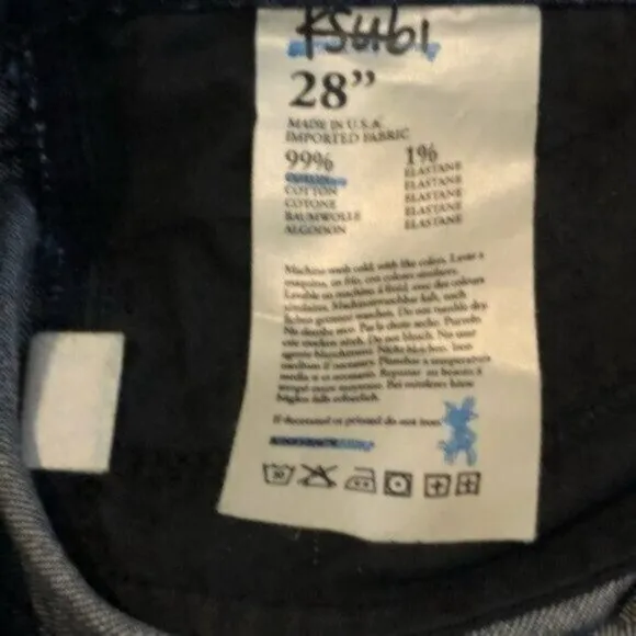 Ksubi Classic Casual Skinny Jeans with Ankle Zip Size 28