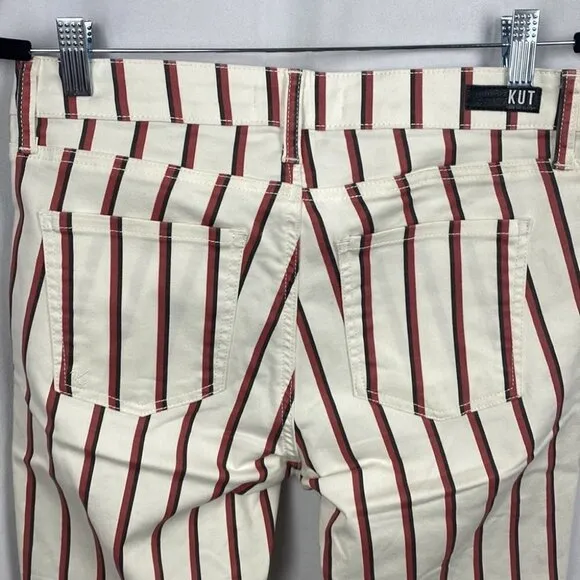 KUT from the Kloth Reese High Rise Ankle Straight Raw Hem Ivory/Right - Size 2