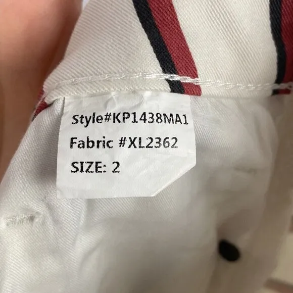 KUT from the Kloth Reese High Rise Ankle Straight Raw Hem Ivory/Right - Size 2