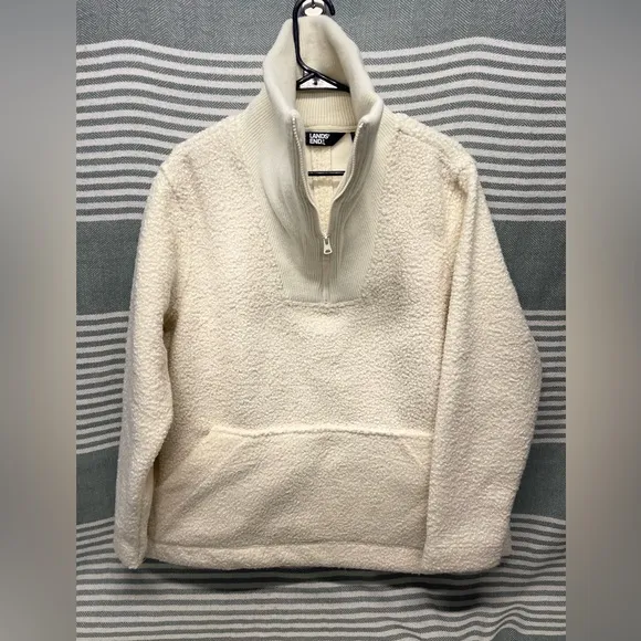 Lands' End Cozy Boucle Fleece Pullover Size XL