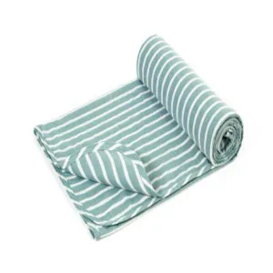 Lifetime Blanket (Toddler Blanket) - Teal and Cream Breton Stripe