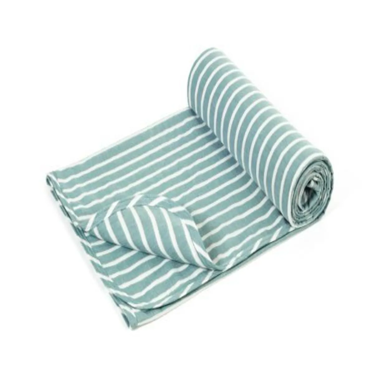 Lifetime Blanket (Toddler Blanket) - Teal and Cream Breton Stripe