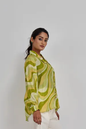 Lime Green Chelsea Collar Shirt