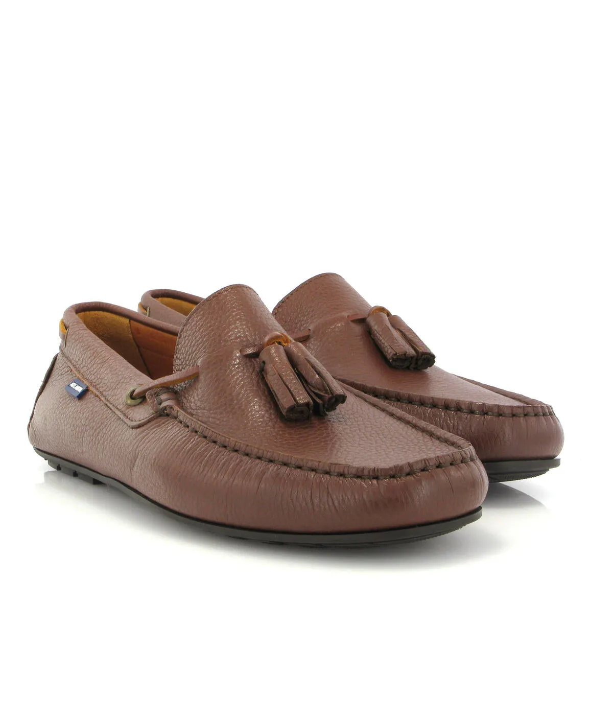 Loafers City com borlas - pele gravada cuoio