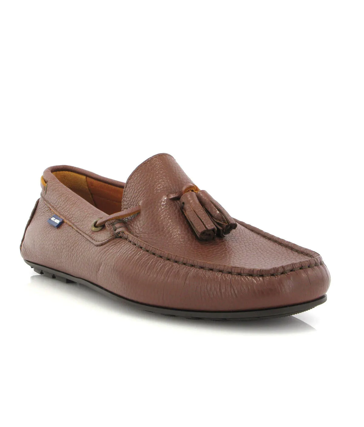 Loafers City com borlas - pele gravada cuoio