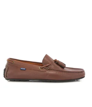 Loafers City com borlas - pele gravada cuoio