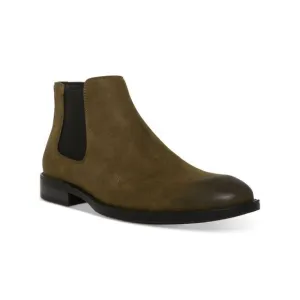 MADDEN Mens Green Cushioned Goring Maxxin Round Toe Block Heel Chelsea 9