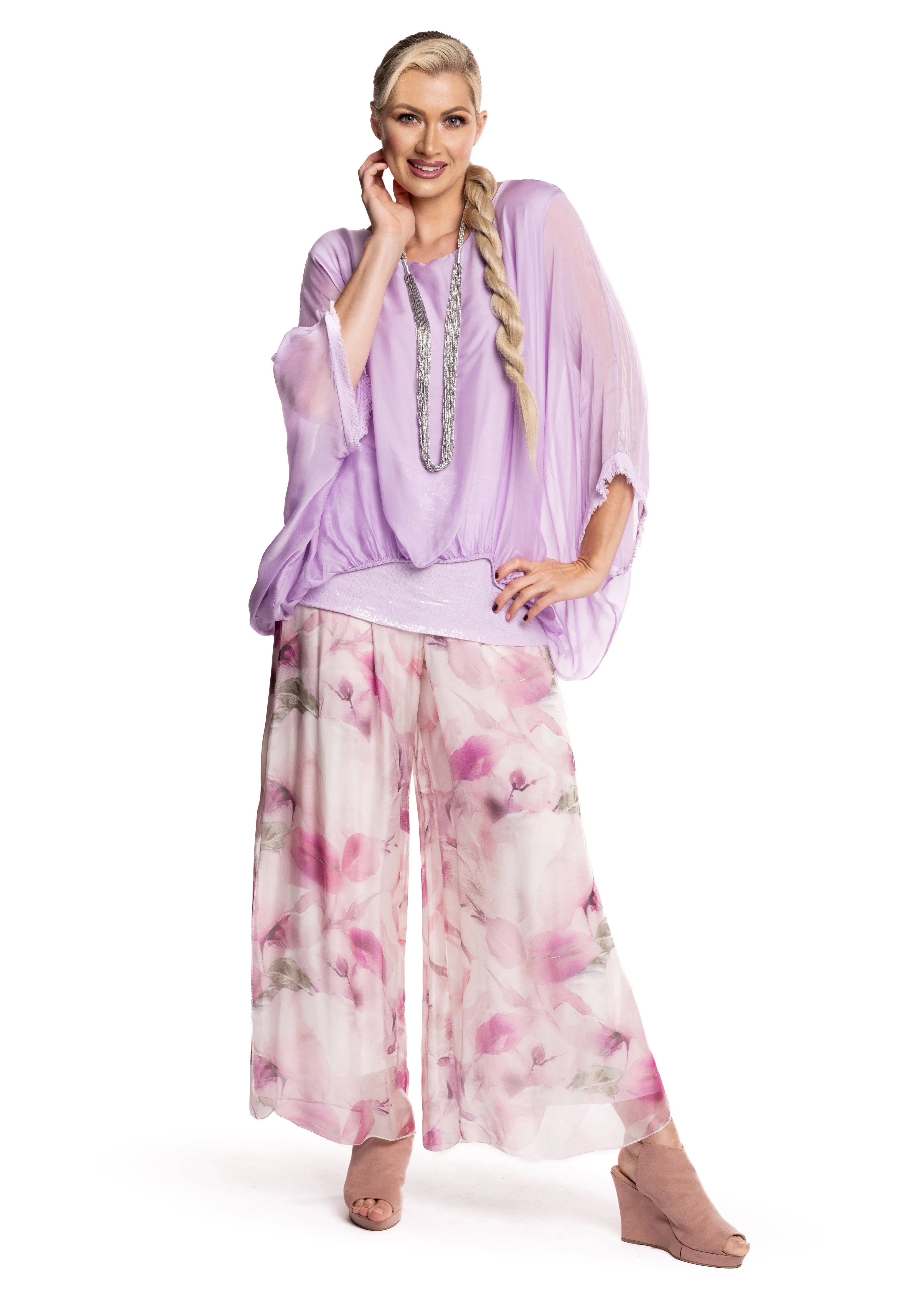 Marcella Silk Top in Wisteria