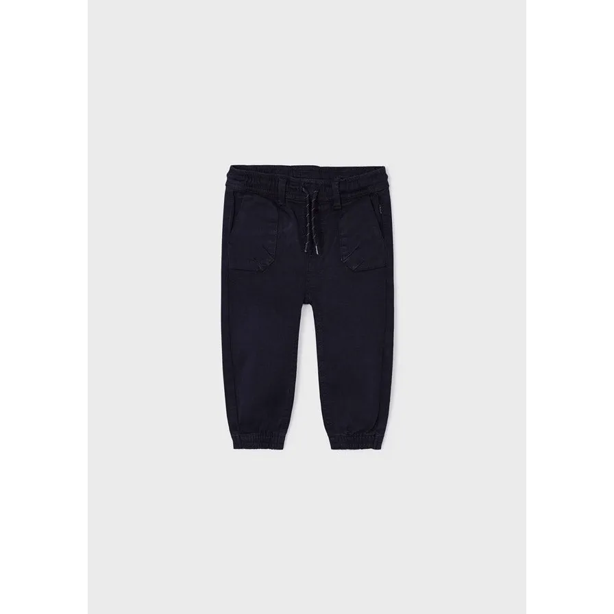Mayoral Twill Jogger Fit Long Pants - Navy Blue