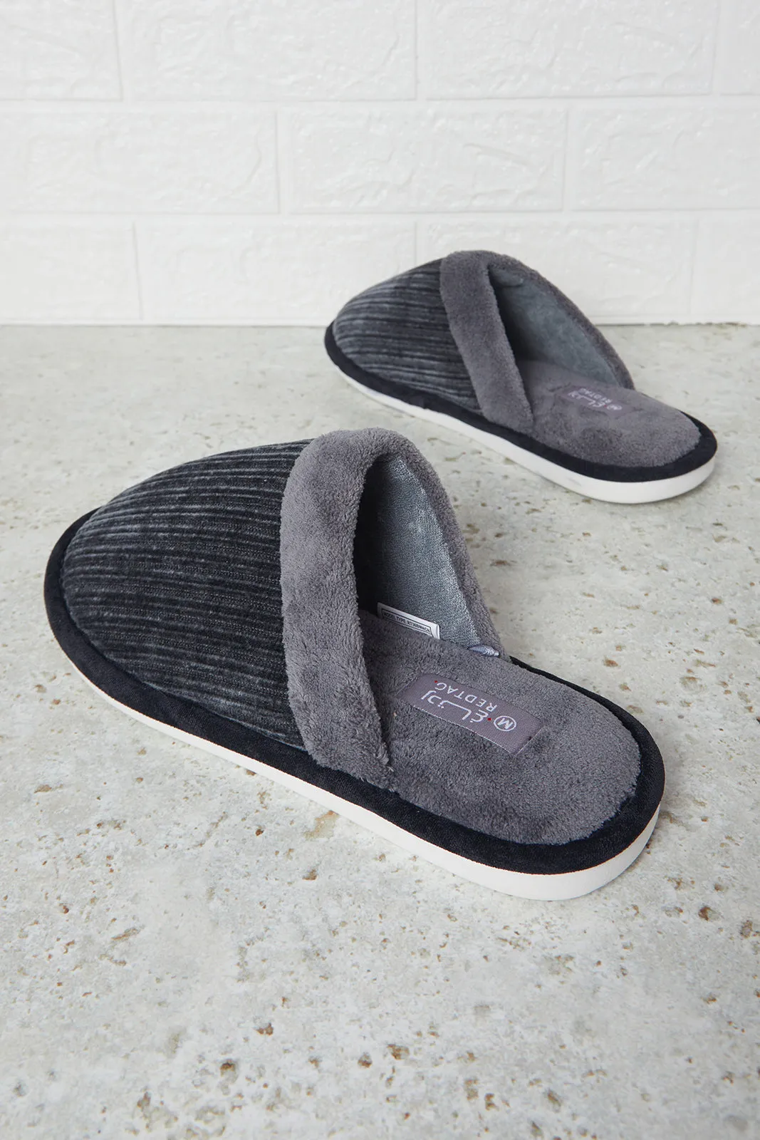 Men Charcoal Mule Slipper