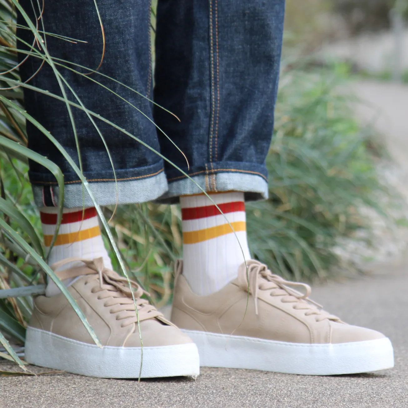 Men's 3 Stripe Quarter Length Cotton Socks