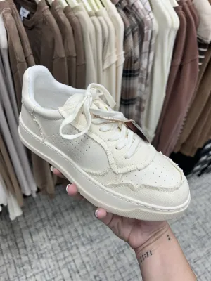Mia Shoes Kass Frayed Twill Sneaker