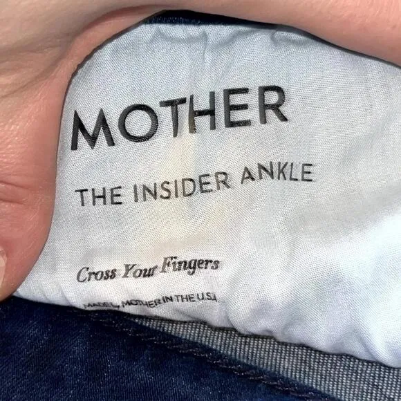 Mother Women's The Insider Ankle Cross Your Fingers Bootcut Jeans Blue Size 29
