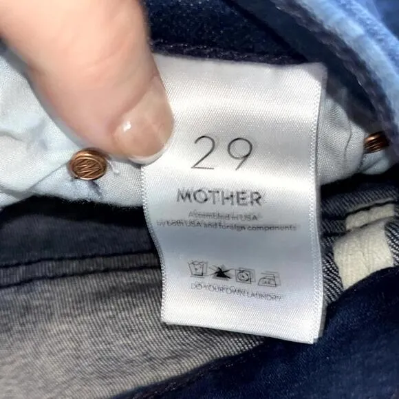 Mother Women's The Insider Ankle Cross Your Fingers Bootcut Jeans Blue Size 29