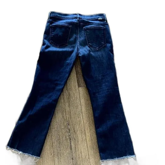 Mother Women's The Insider Ankle Cross Your Fingers Bootcut Jeans Blue Size 29