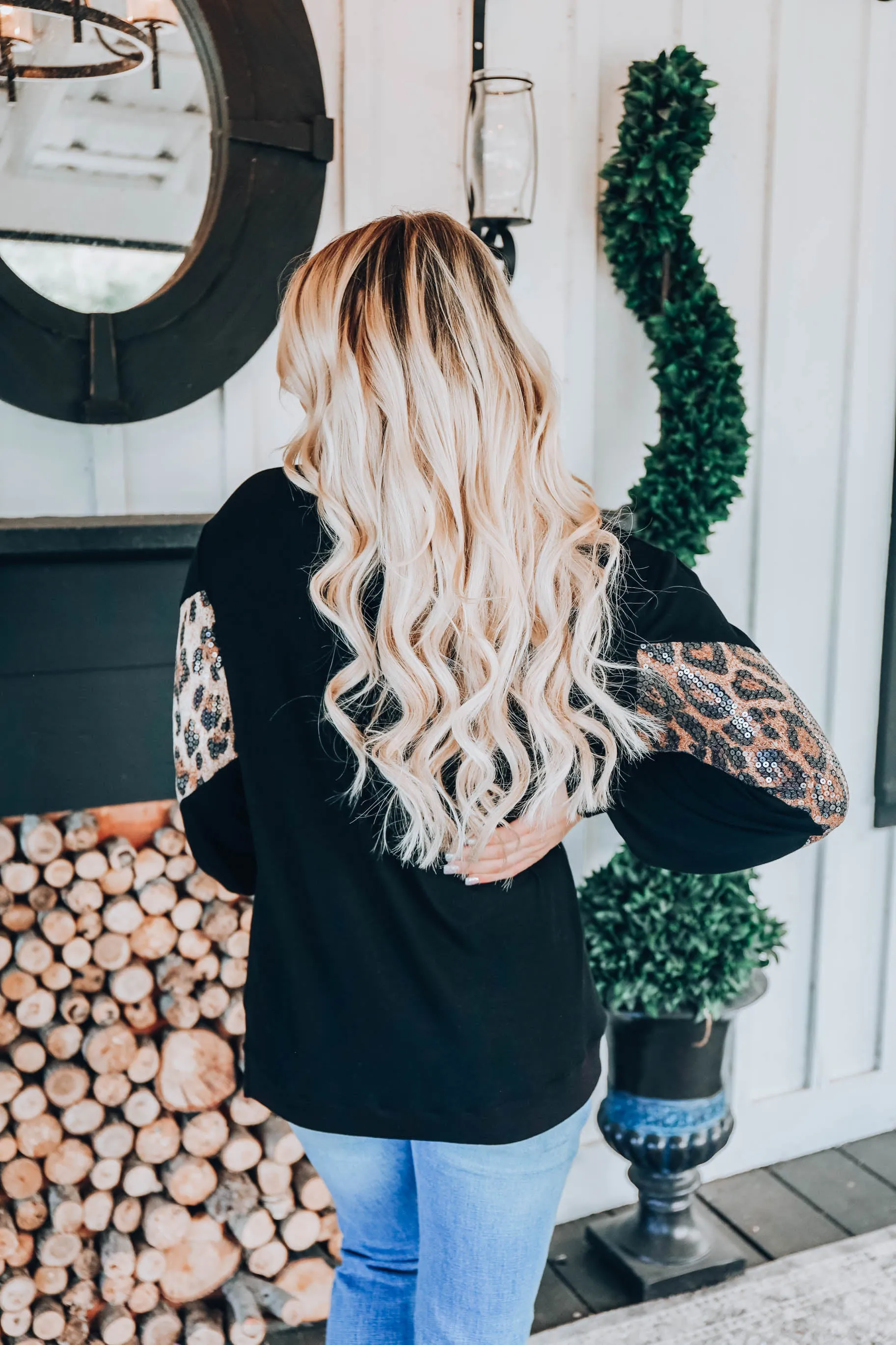 Nakita Leopard Chevron Top
