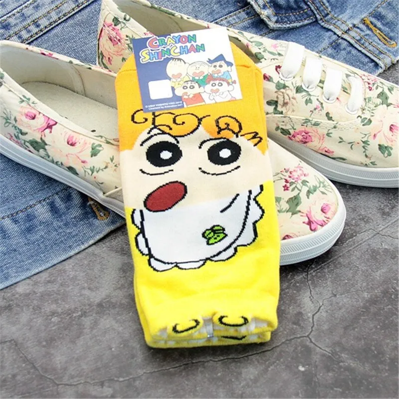 New 4 Pack Crayon Shin Chan Ankle Socks, Adults Sz 5-10