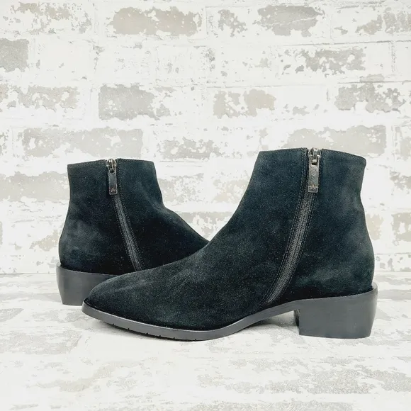 New Aquatalia Reeta Luxe Black Suede Ankle Bootie T590