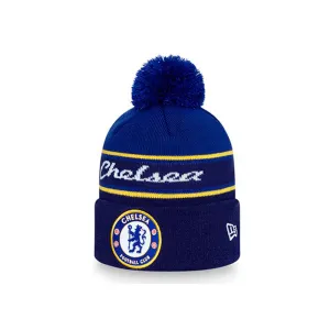 New Era - Chelsea FC Wordmark Stripe Bobble - Beanie - Blue