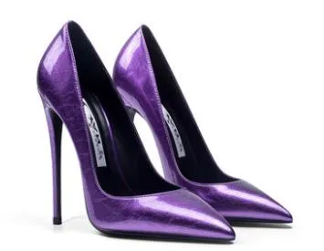 New Red Women's Sexy Pumps High Heeled Bright Genuine Leather Shoes Wedding Elegant Black Bottom Pointed Toe Heels Lady Stiletto