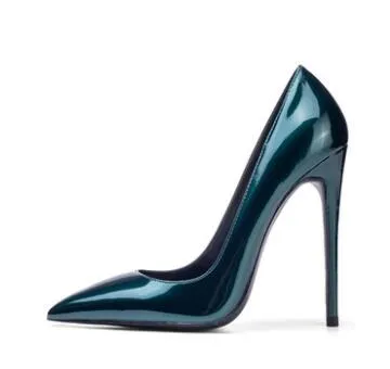 New Red Women's Sexy Pumps High Heeled Bright Genuine Leather Shoes Wedding Elegant Black Bottom Pointed Toe Heels Lady Stiletto