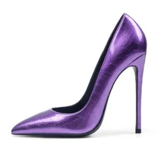 New Red Women's Sexy Pumps High Heeled Bright Genuine Leather Shoes Wedding Elegant Black Bottom Pointed Toe Heels Lady Stiletto