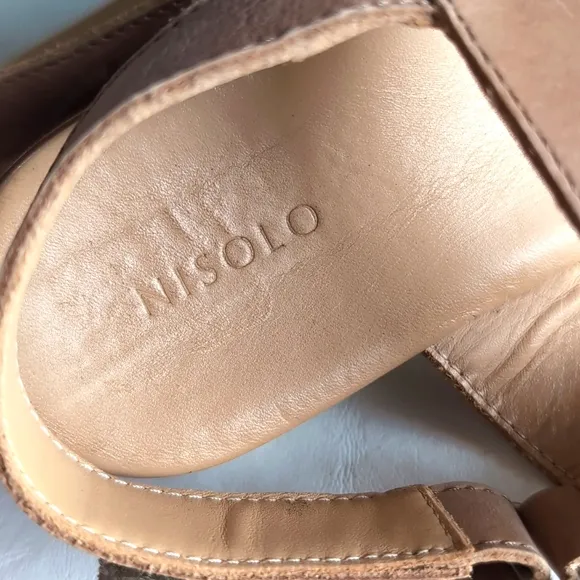 Nisolo Go-to Flatform Brown Leather Strappy Sandal Women's Size 9
