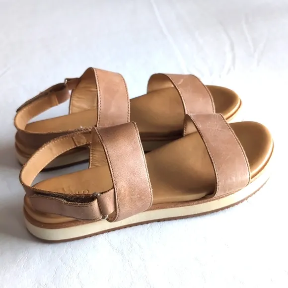 Nisolo Go-to Flatform Brown Leather Strappy Sandal Women's Size 9