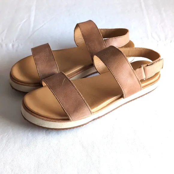 Nisolo Go-to Flatform Brown Leather Strappy Sandal Women's Size 9