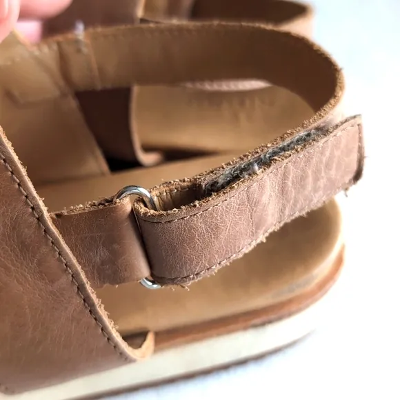 Nisolo Go-to Flatform Brown Leather Strappy Sandal Women's Size 9
