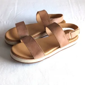 Nisolo Go-to Flatform Brown Leather Strappy Sandal Women's Size 9