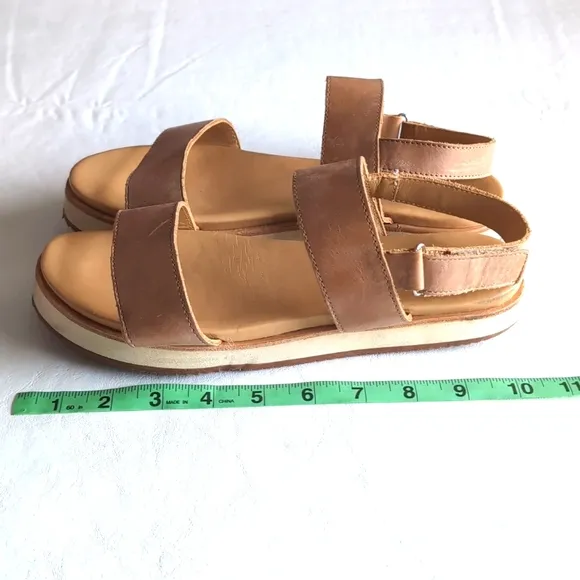 Nisolo Go-to Flatform Brown Leather Strappy Sandal Women's Size 9