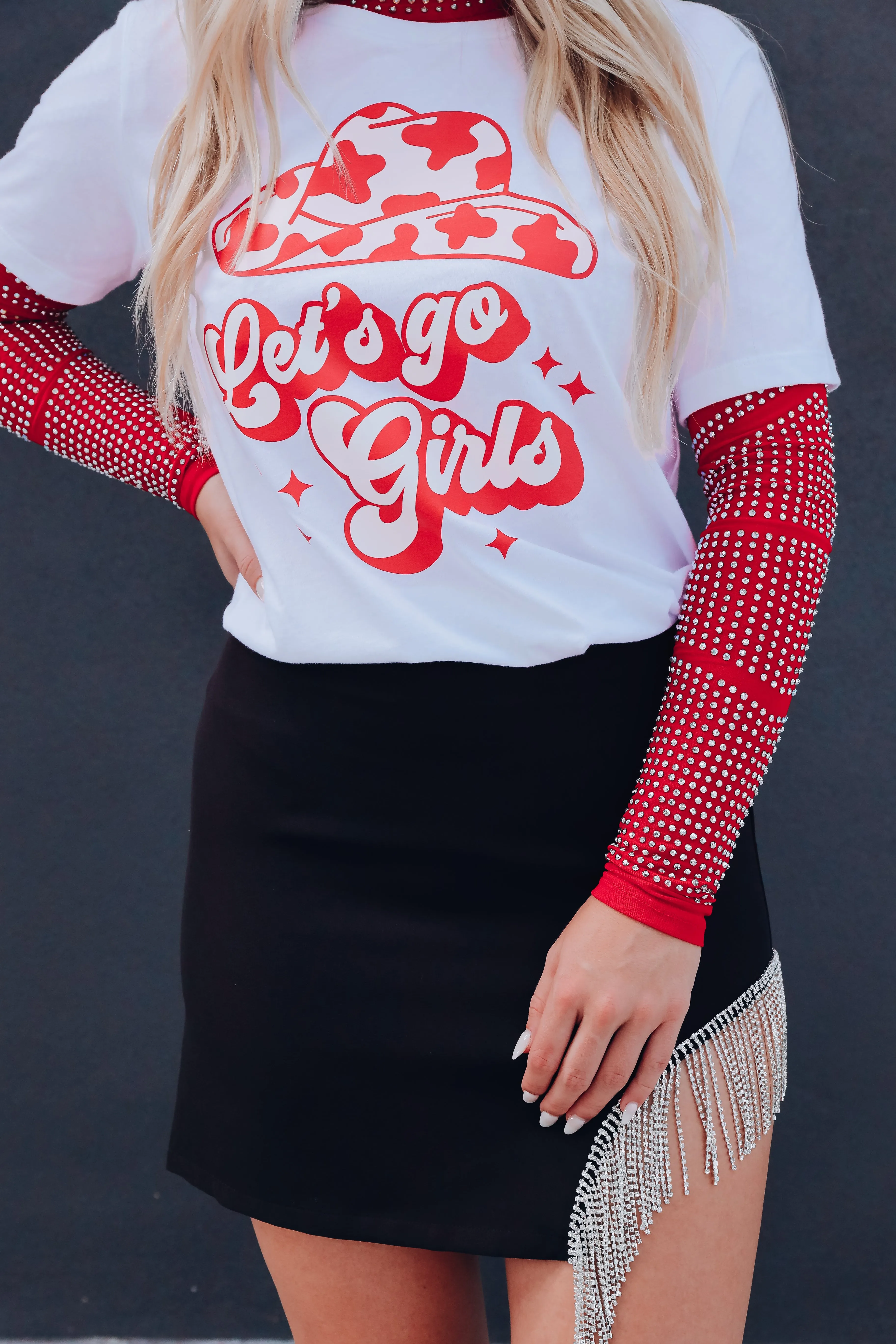 No Limits Rhinestone Mini Skirt - Black