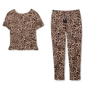 NWT Soma COOL NIGHTS Divine Leopard Pajama Set