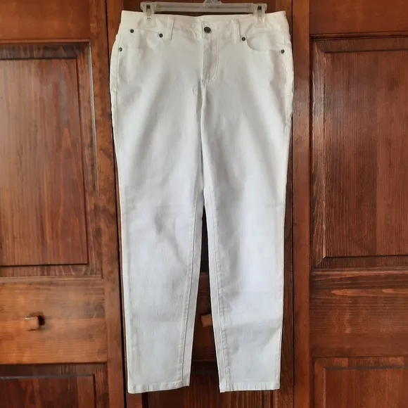 NWT Talbots Petites Signature Slim Ankle white denim jeans size 8P