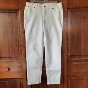 NWT Talbots Petites Signature Slim Ankle white denim jeans size 8P