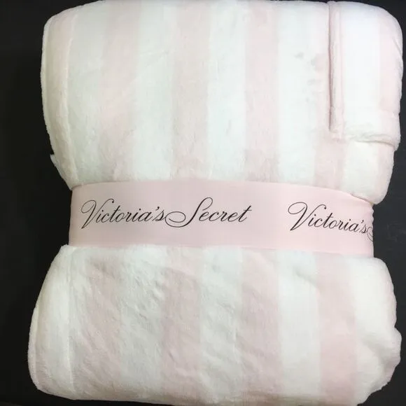 NWT VICTORIA'S SECRET FLEECE ICONIC STRIPE LONG SLEEVE PLUSH HOODIE ROBE XL/XXL